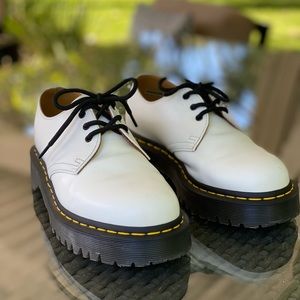 1461 Doc Martens Quad white smooth leather platform Oxford